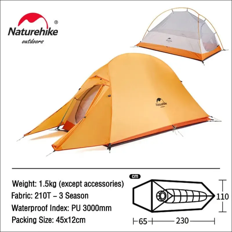 Naturehike cloud up 1 2 3 people tent ultralight 20d camping tent waterproof outdoor hiking travel