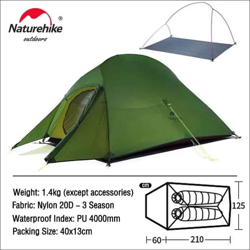 Naturehike cloud up 1 2 3 people tent ultralight 20d camping tent waterproof outdoor hiking travel