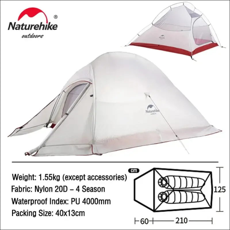 Naturehike cloud up 1 2 3 people tent ultralight 20d camping tent waterproof outdoor hiking travel