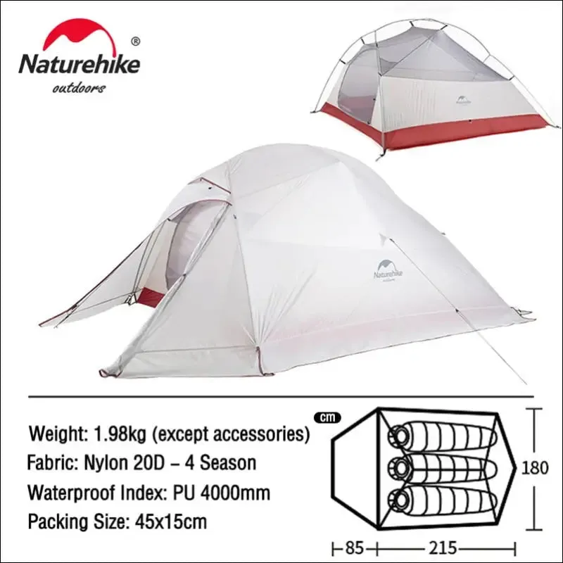 Naturehike cloud up 1 2 3 people tent ultralight 20d camping tent waterproof outdoor hiking travel