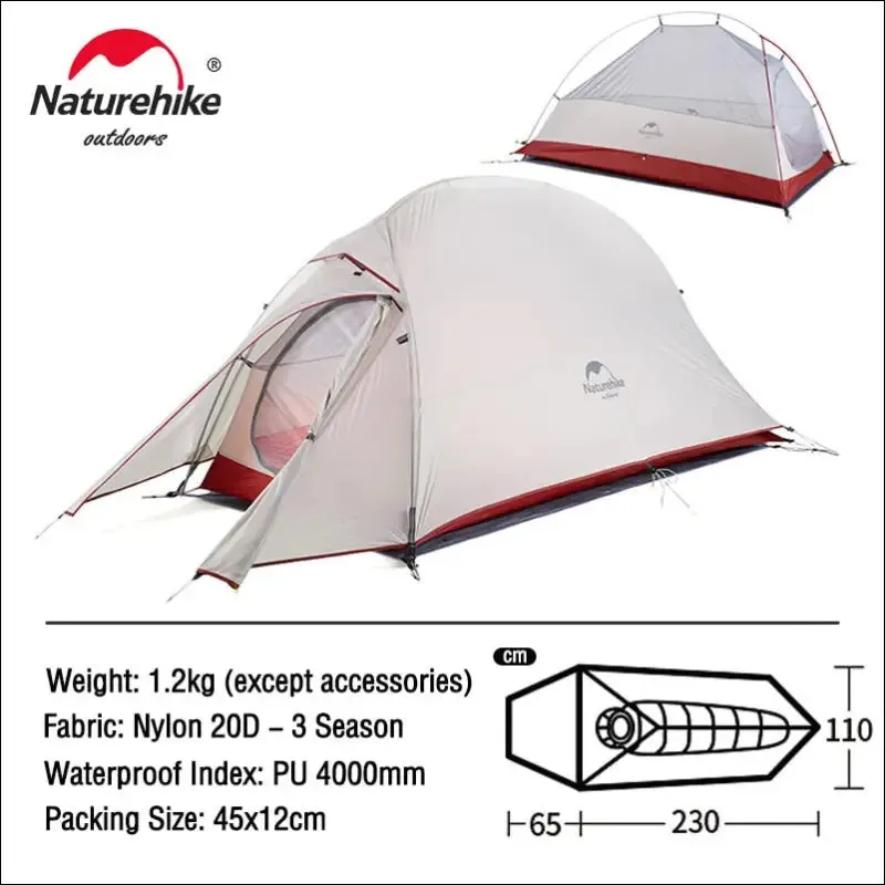 Naturehike cloud up 1 2 3 people tent ultralight 20d camping tent waterproof outdoor hiking travel