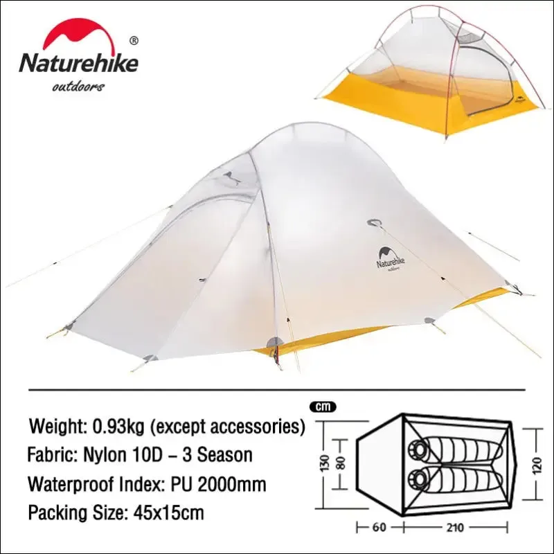 Naturehike cloud up 1 2 3 people tent ultralight 20d camping tent waterproof outdoor hiking travel