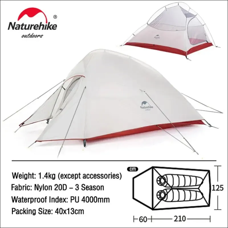 Naturehike cloud up 1 2 3 people tent ultralight 20d camping tent waterproof outdoor hiking travel