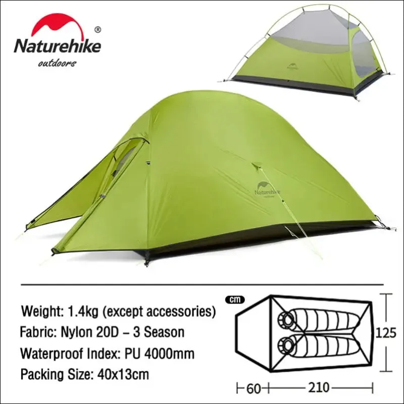 Naturehike cloud up 1 2 3 people tent ultralight 20d camping tent waterproof outdoor hiking travel