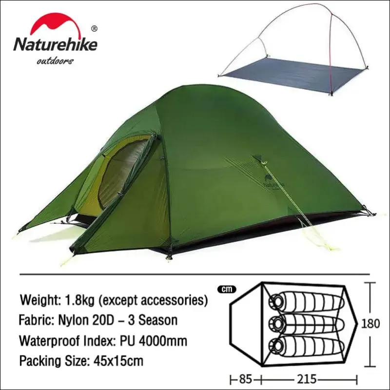 Naturehike cloud up 1 2 3 people tent ultralight 20d camping tent waterproof outdoor hiking travel