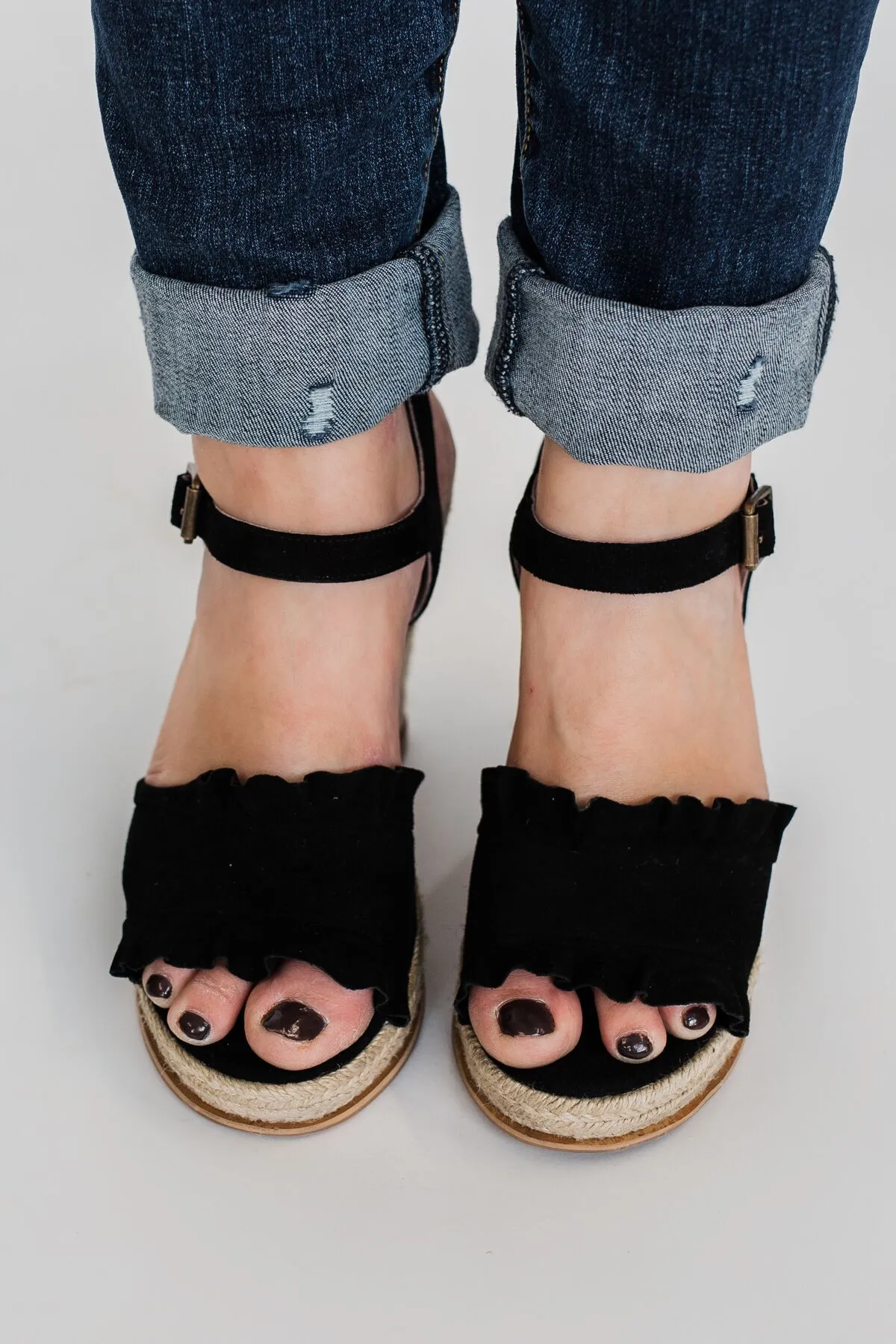 Naughty Monkey Love Wedges- Black