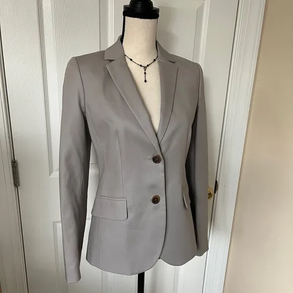 NEW* J. Crew Cotton Blazer Khaki Gray NWOT Size 2 Tailored Jacket
