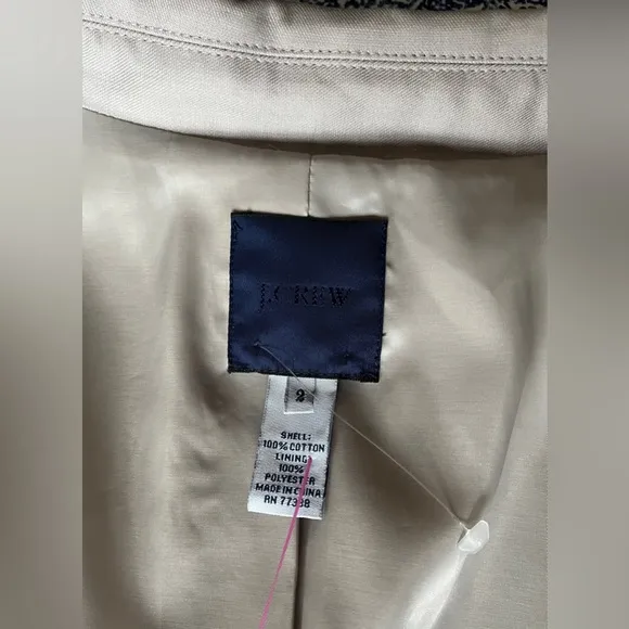 NEW* J. Crew Cotton Blazer Khaki Gray NWOT Size 2 Tailored Jacket