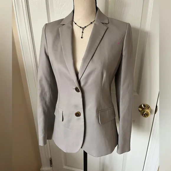 NEW* J. Crew Cotton Blazer Khaki Gray NWOT Size 2 Tailored Jacket