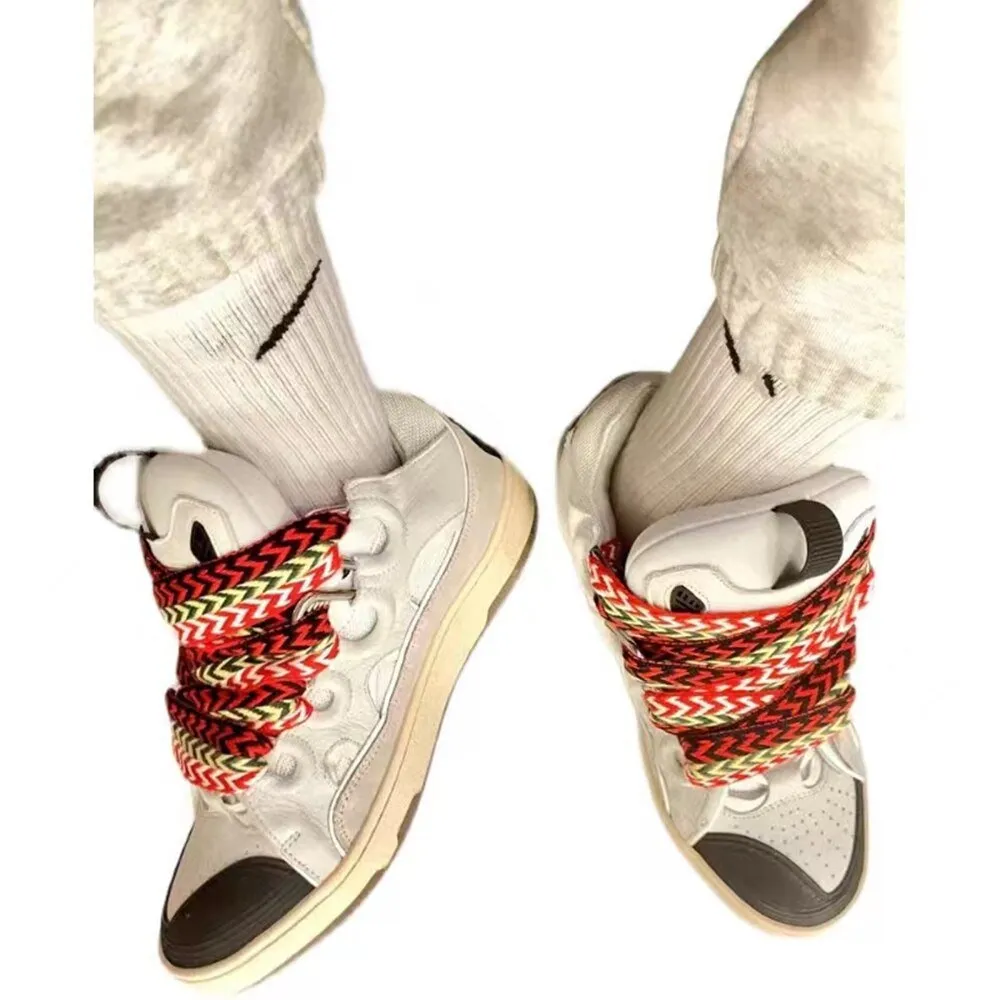 New Thick Bottom Mixed Color Casual Sneakers Women Shoes
