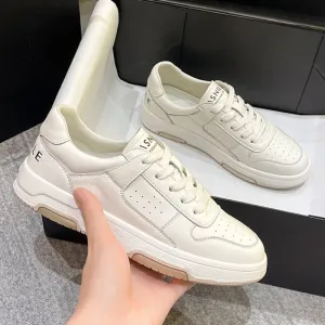 New Women Sneakers Real Leather Mixed Color Shoes