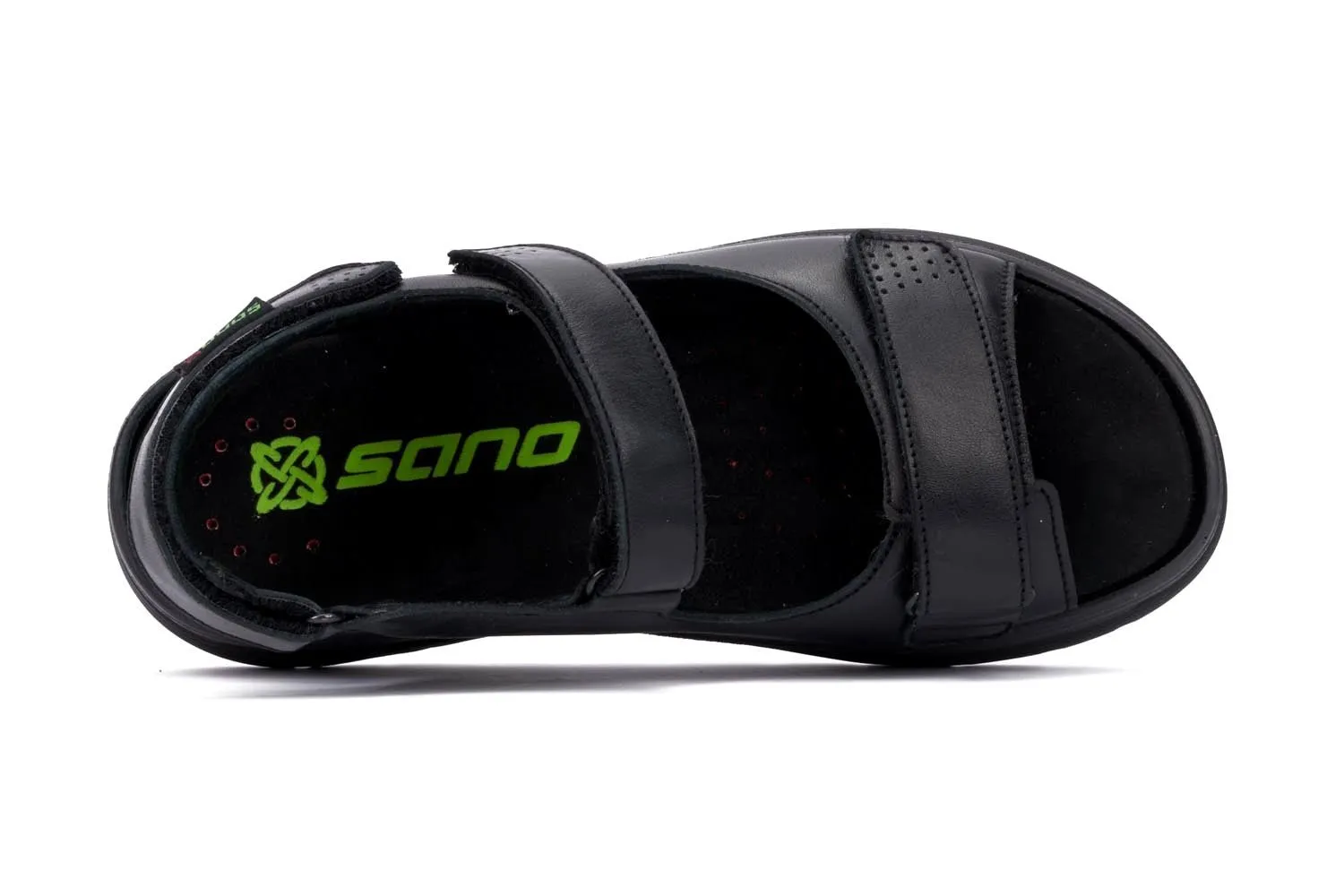 'Norine' women's rolling walking wide fit (H) sandal - black
