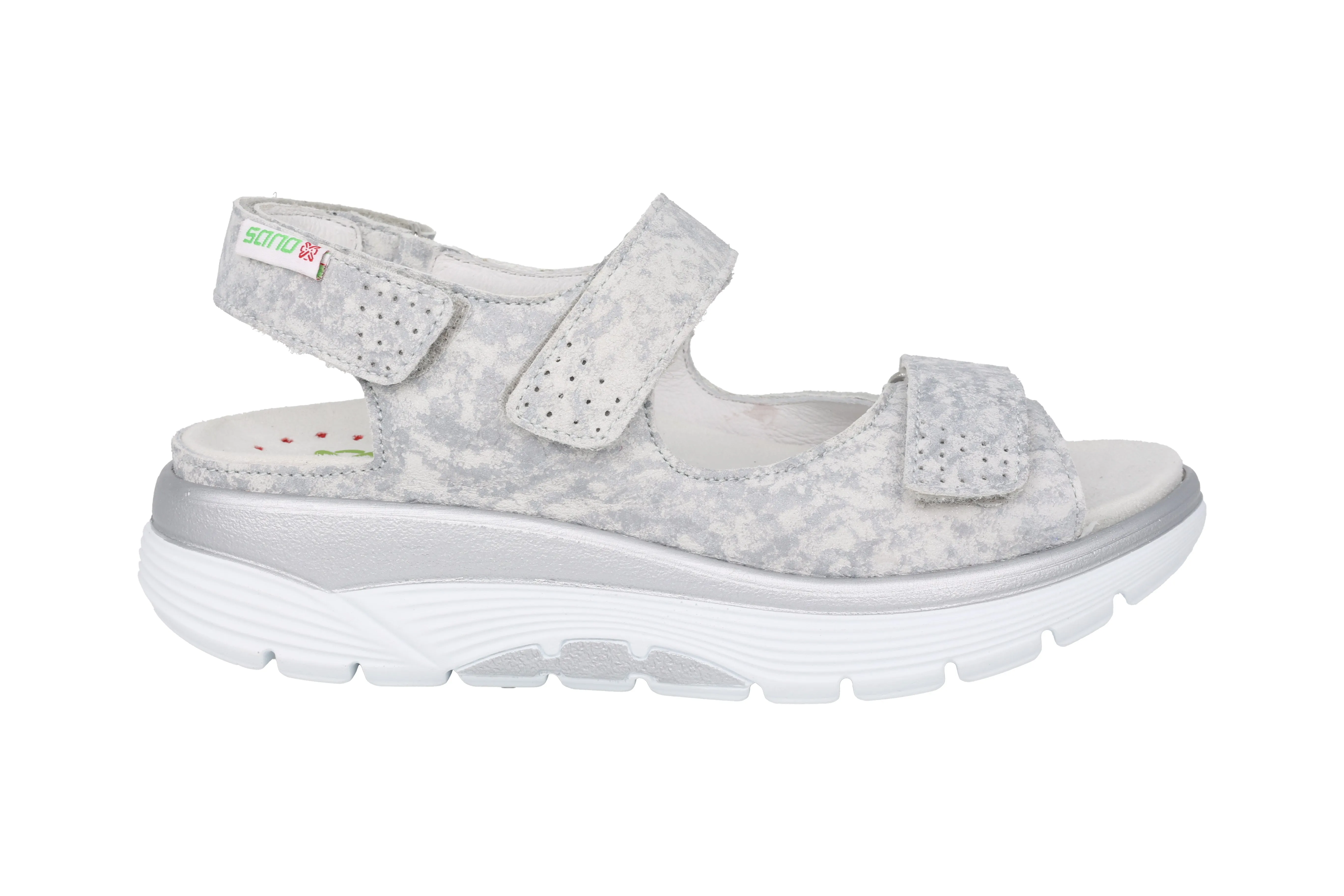 'Norine' women's rolling wide fit (H) sandal - Grey mix