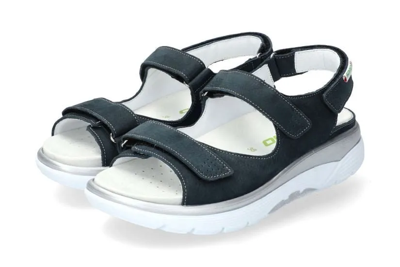 'Norine' women's walking rolling wide fit (H) sandal - navy blue