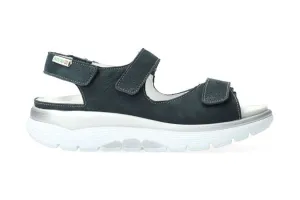 'Norine' women's walking rolling wide fit (H) sandal - navy blue