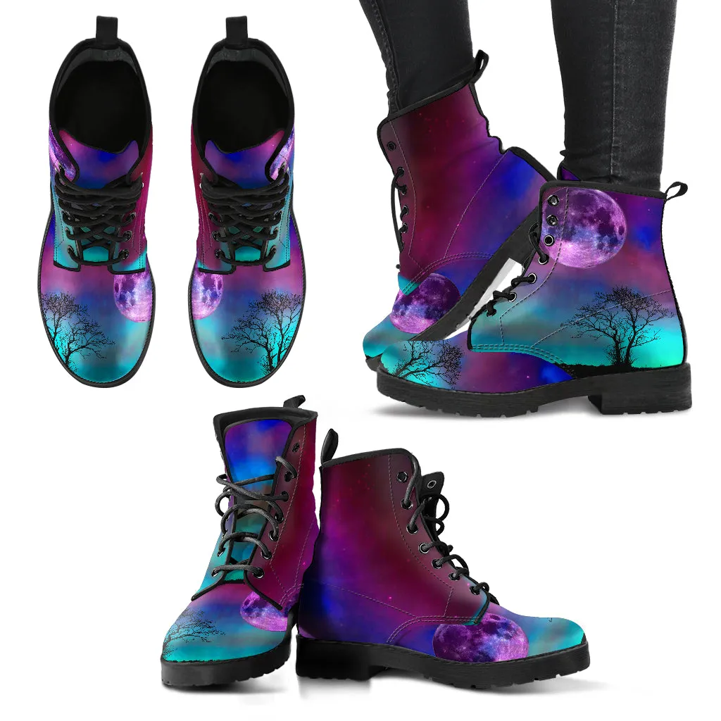 Northern Lights Vegan Boots Turquoise Purple