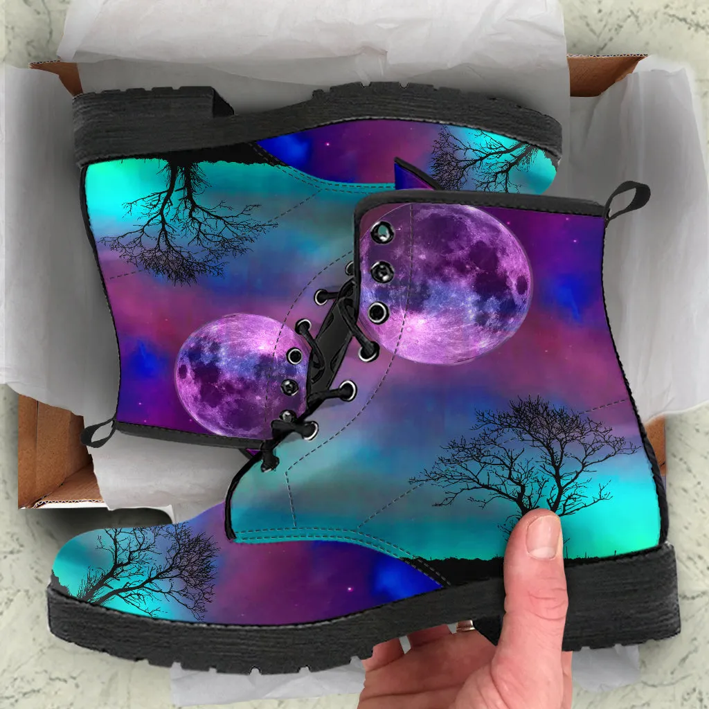 Northern Lights Vegan Boots Turquoise Purple