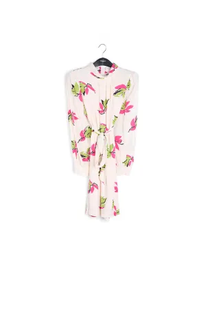 Off-white floral-printed mini dress