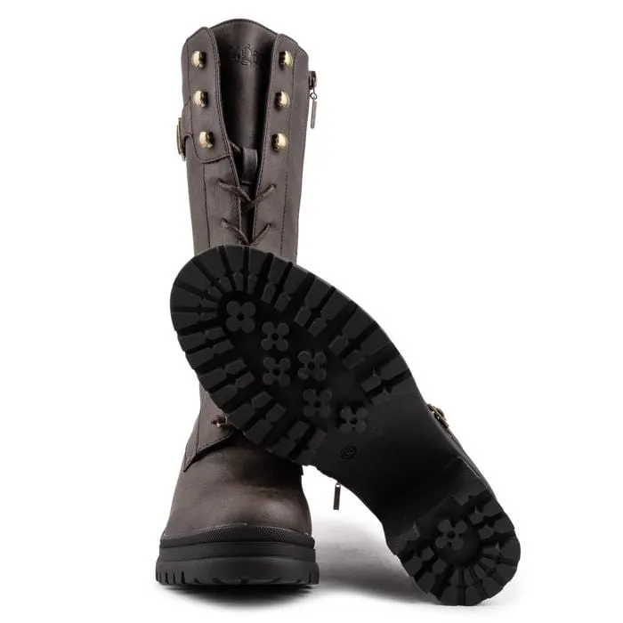 Oolong Women's Vegan Leather Mid Calf Boots | Brown