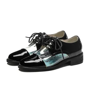 Oxfords Shoes Black Leopard Print Woman Horsehair Flats