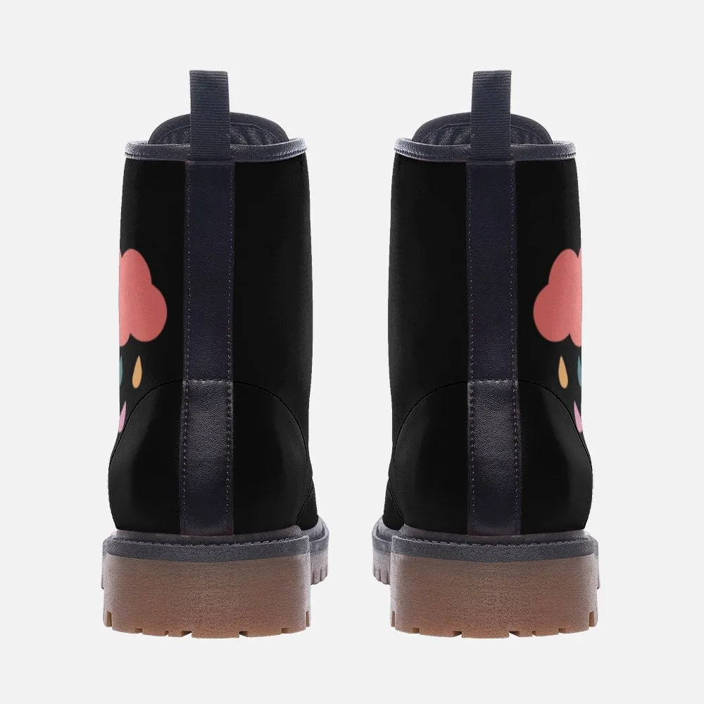 Pastel Goth Rain Clouds Vegan Leather Unisex Boots