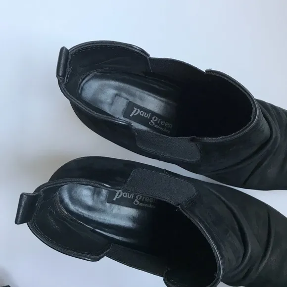 Paul Green Black Booties Slouchy Toe US Size 10