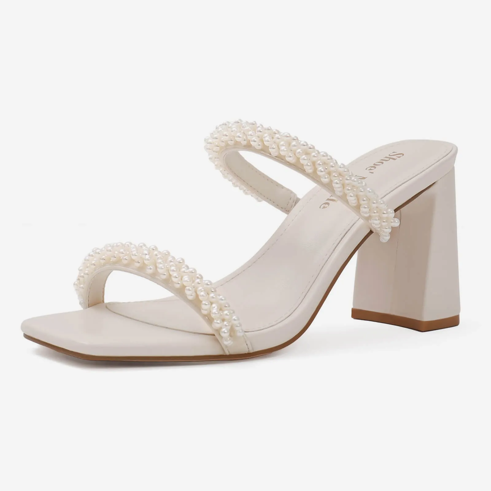 Pearl Chunky Heels for Women