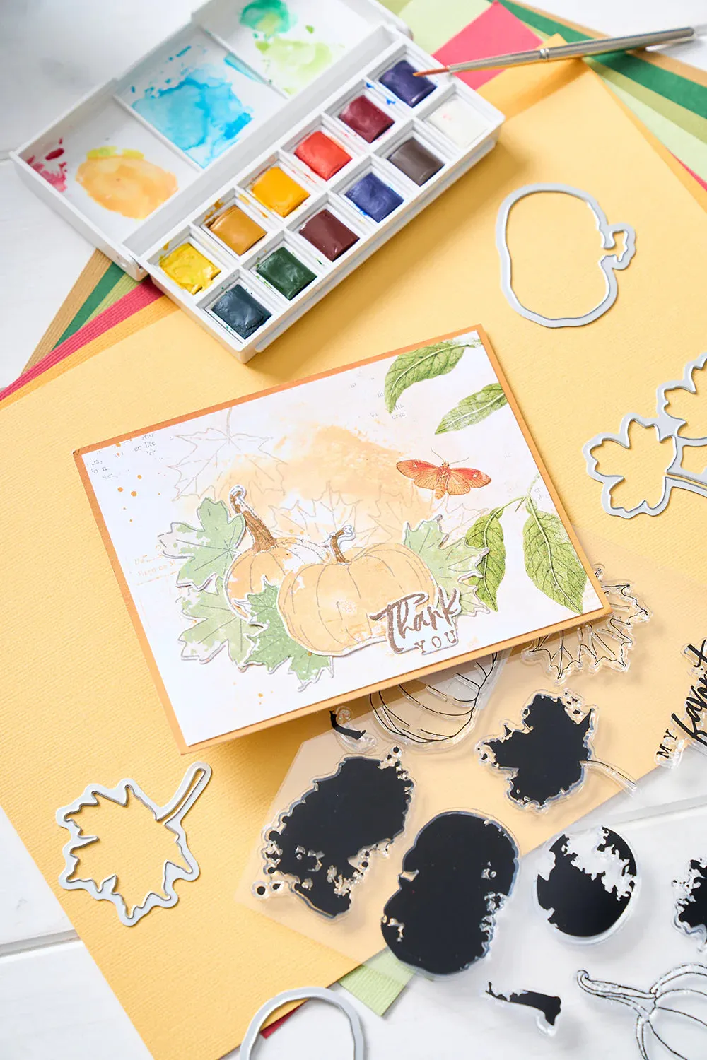 Pencil Line Harvest Stamp & Die Set 49 & Market 666709