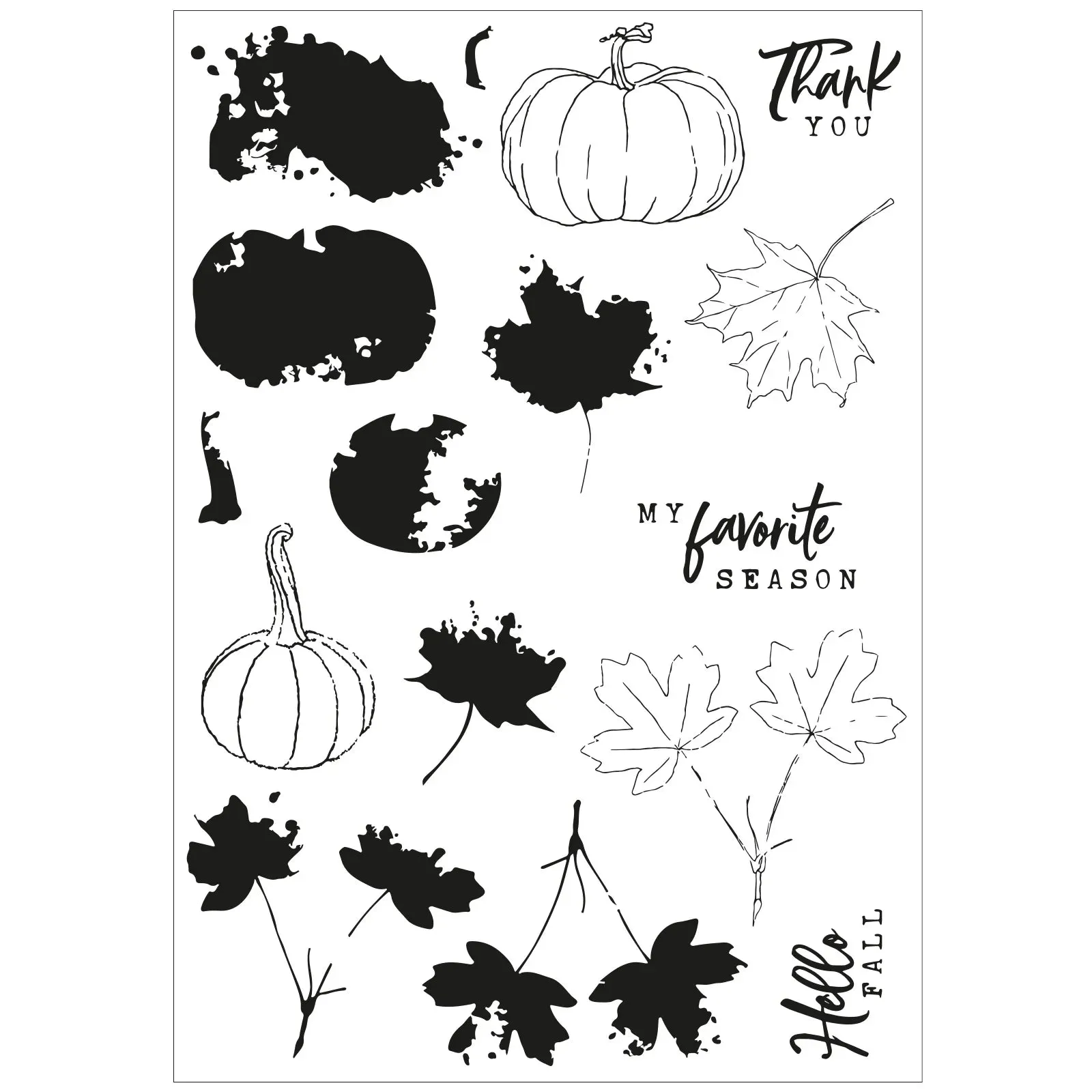 Pencil Line Harvest Stamp & Die Set 49 & Market 666709