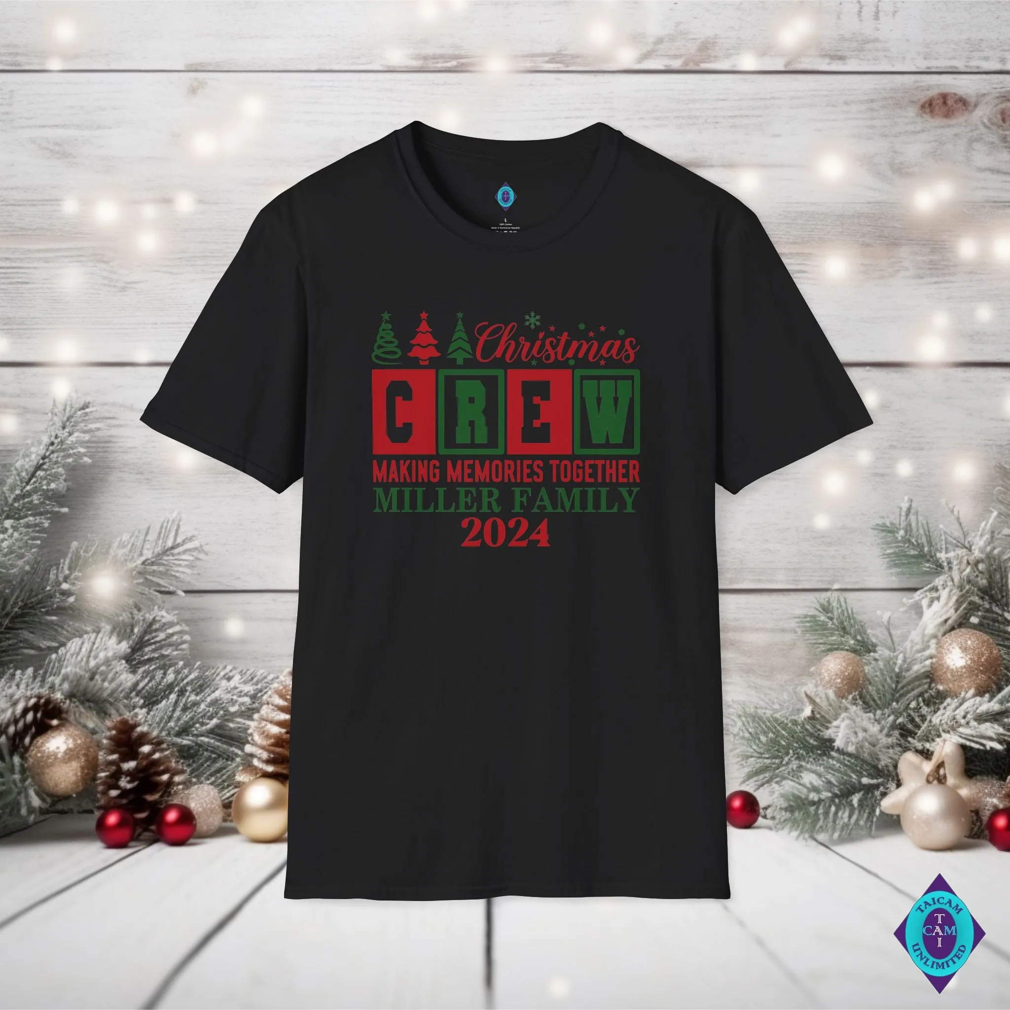Personalized Family Name Christmas Crew Unisex T-shirt