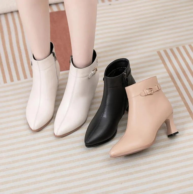Petite Pointy Heeled Ankle Boots DS90