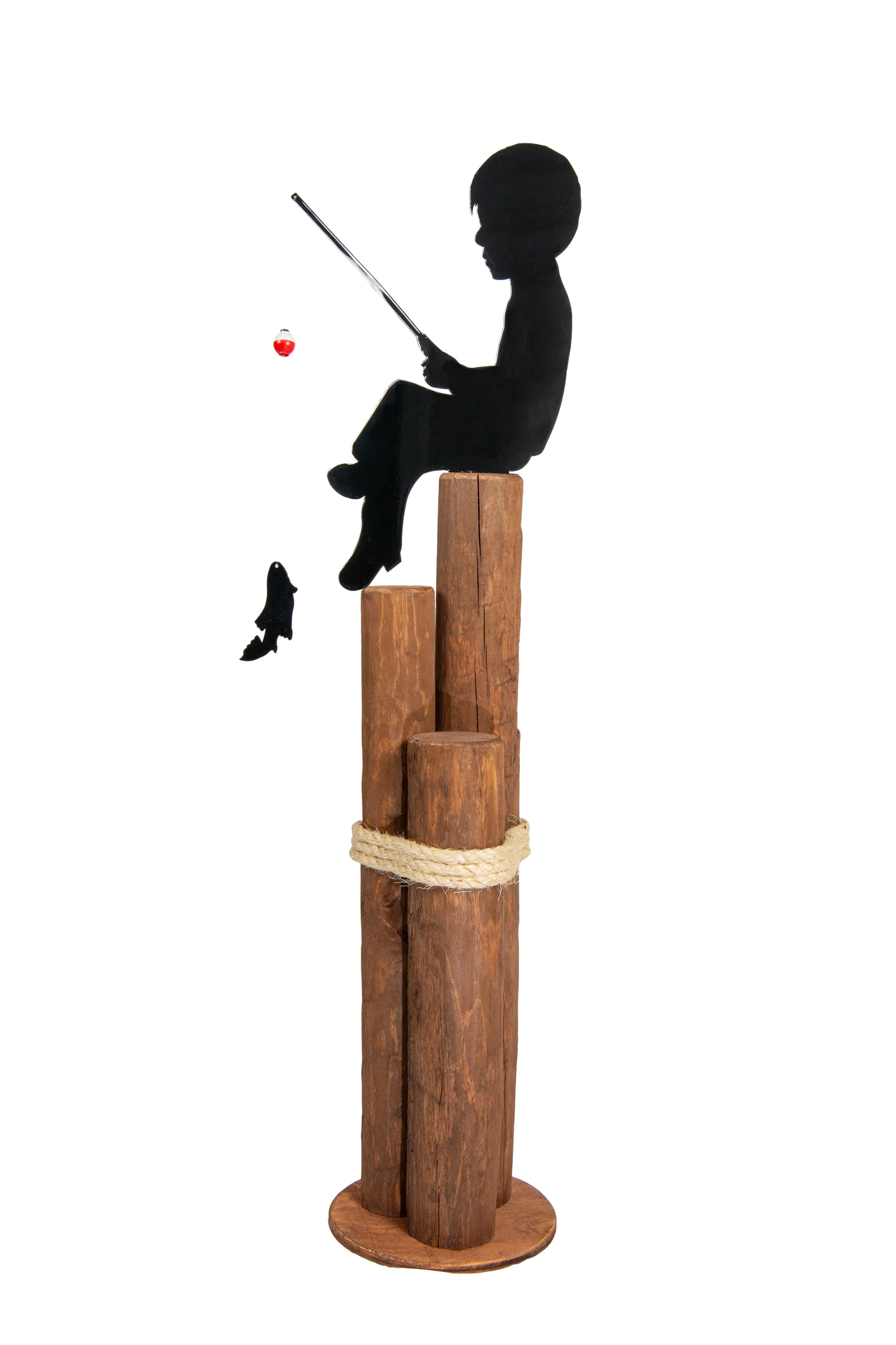 Pier Post with Fishing Boy or Girl