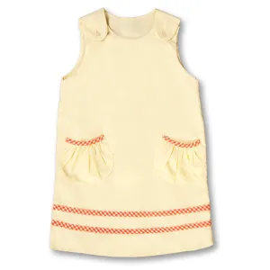 Plain Jane Yellow w/Orange Gingham Reversible Aline