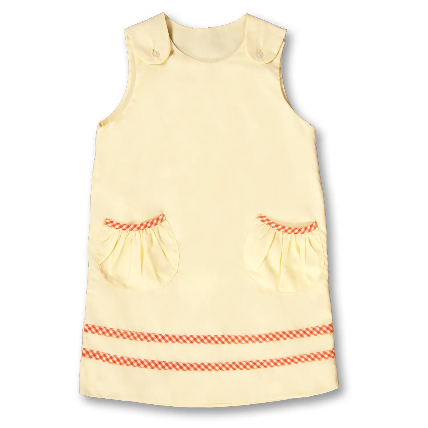 Plain Jane Yellow w/Orange Gingham Reversible Aline