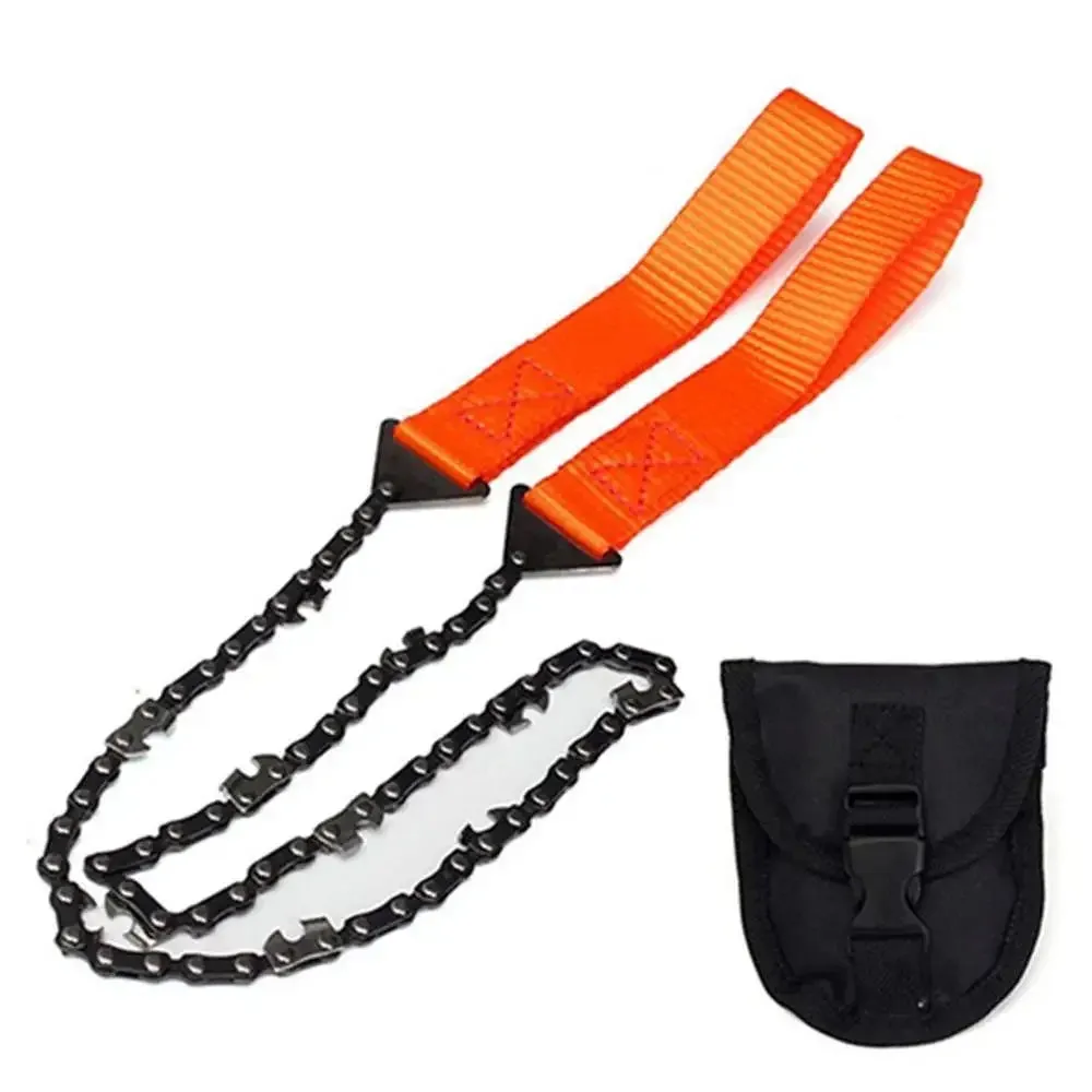 Portable Survival Chain Saw for Camping and Hiking - 40.6" Length, Hand Tool with Waterproof Pouch