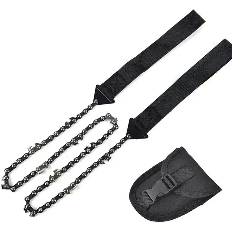 Portable Survival Chain Saw for Camping and Hiking - 40.6" Length, Hand Tool with Waterproof Pouch