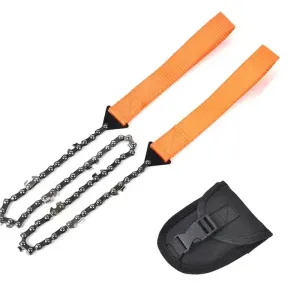 Portable Survival Chain Saw for Camping and Hiking - 40.6" Length, Hand Tool with Waterproof Pouch