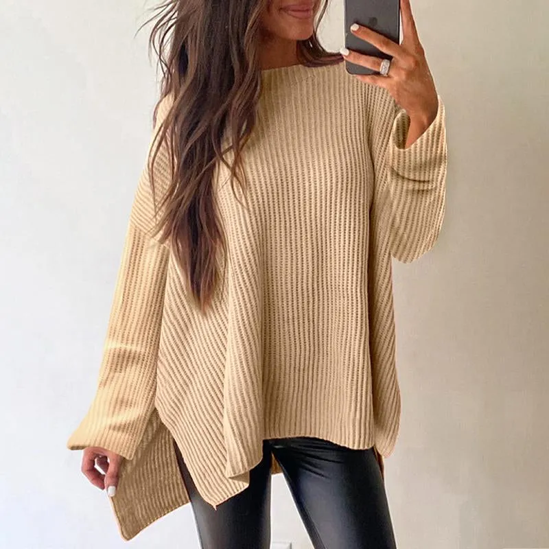 pricot Cable Knit Drop Shoulder Sweater