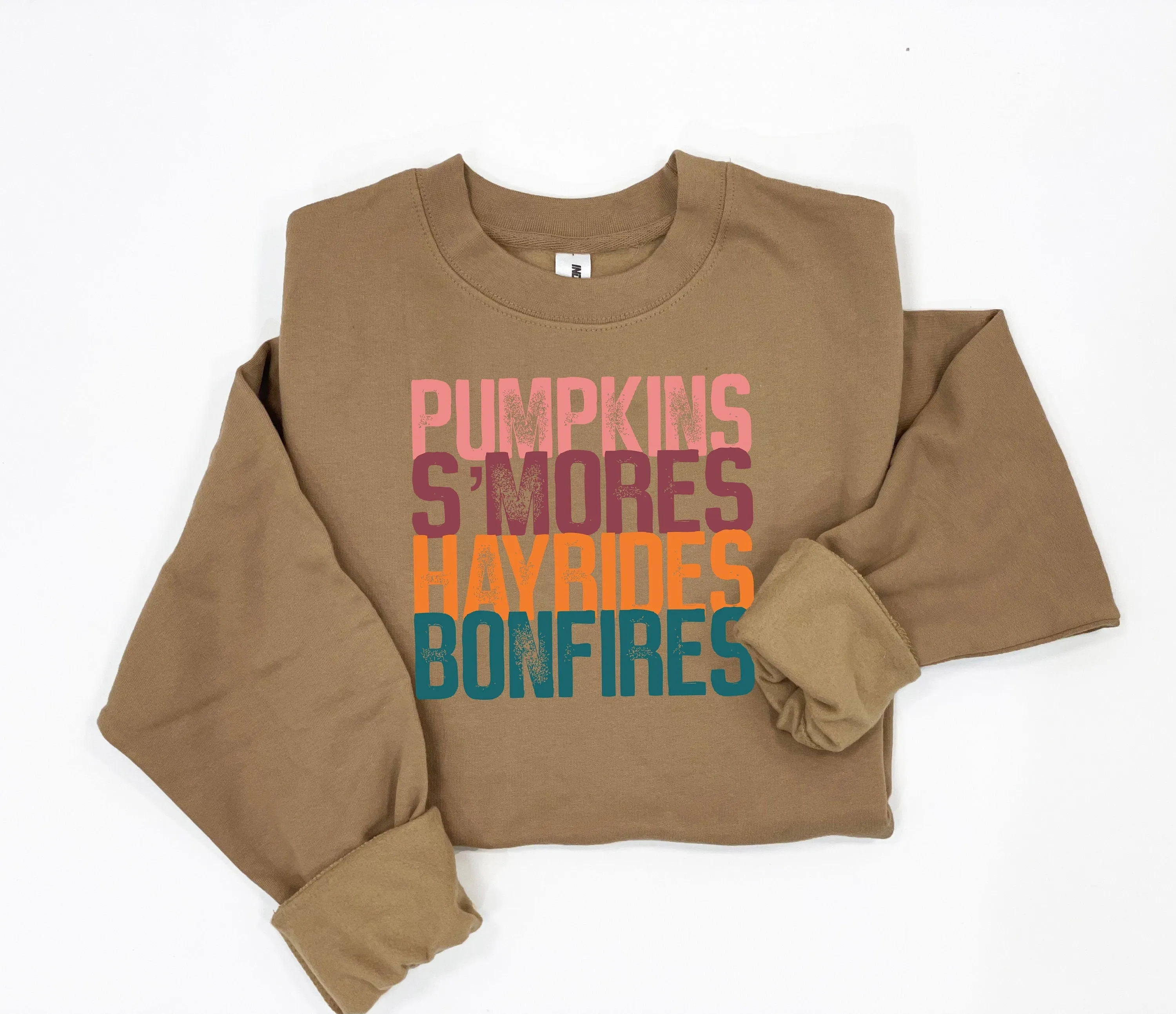 Pumpkin S'Mores Hayrides Bonfires Oversized Sweatshirt