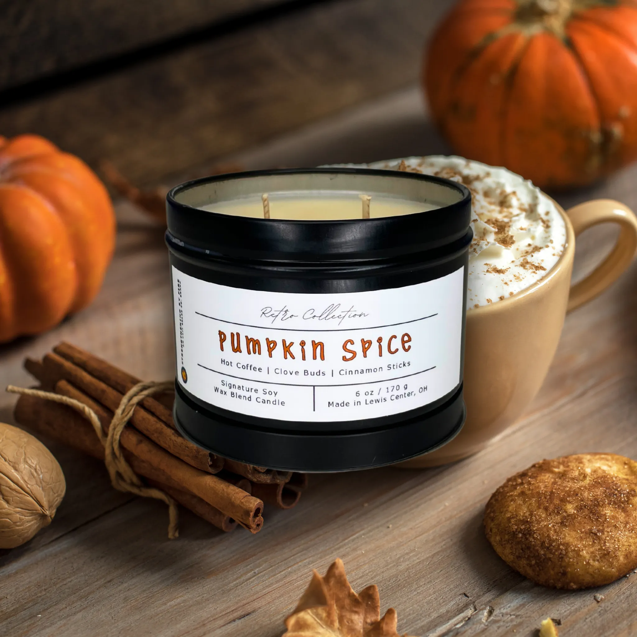 Pumpkin Spice | Candle 6 oz - Hot Coffee, Clove Buds, Cinnamon