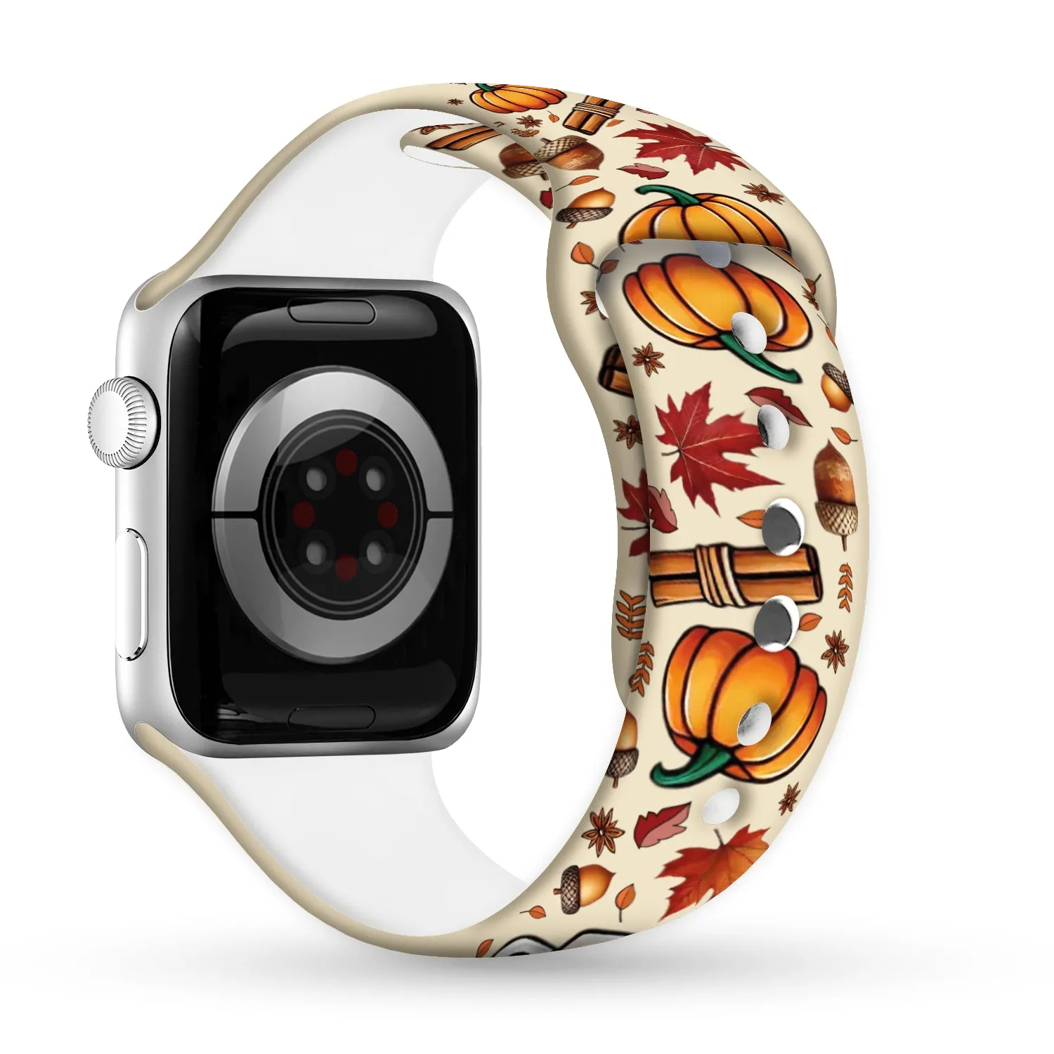 Pumpkin Spice Delight Print | Silicone Watch Band for Apple Watch ®   Watch Face Incl.