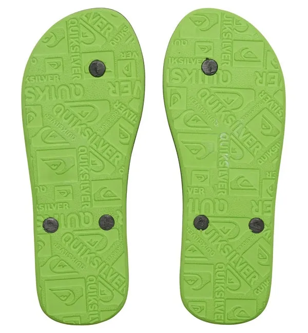 Quiksilver Molokai Flip Flops  - Black/Green/Black