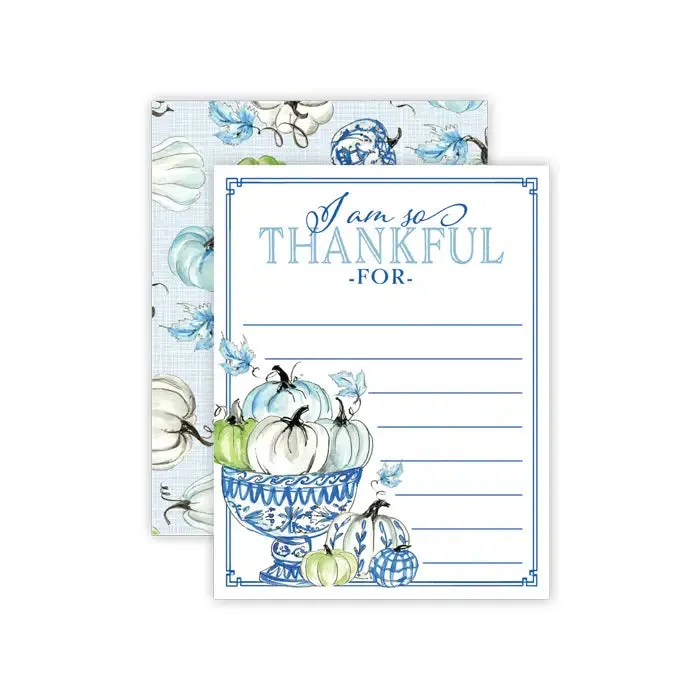 "So Thankful for" Chinoiserie Pumpkins Cards