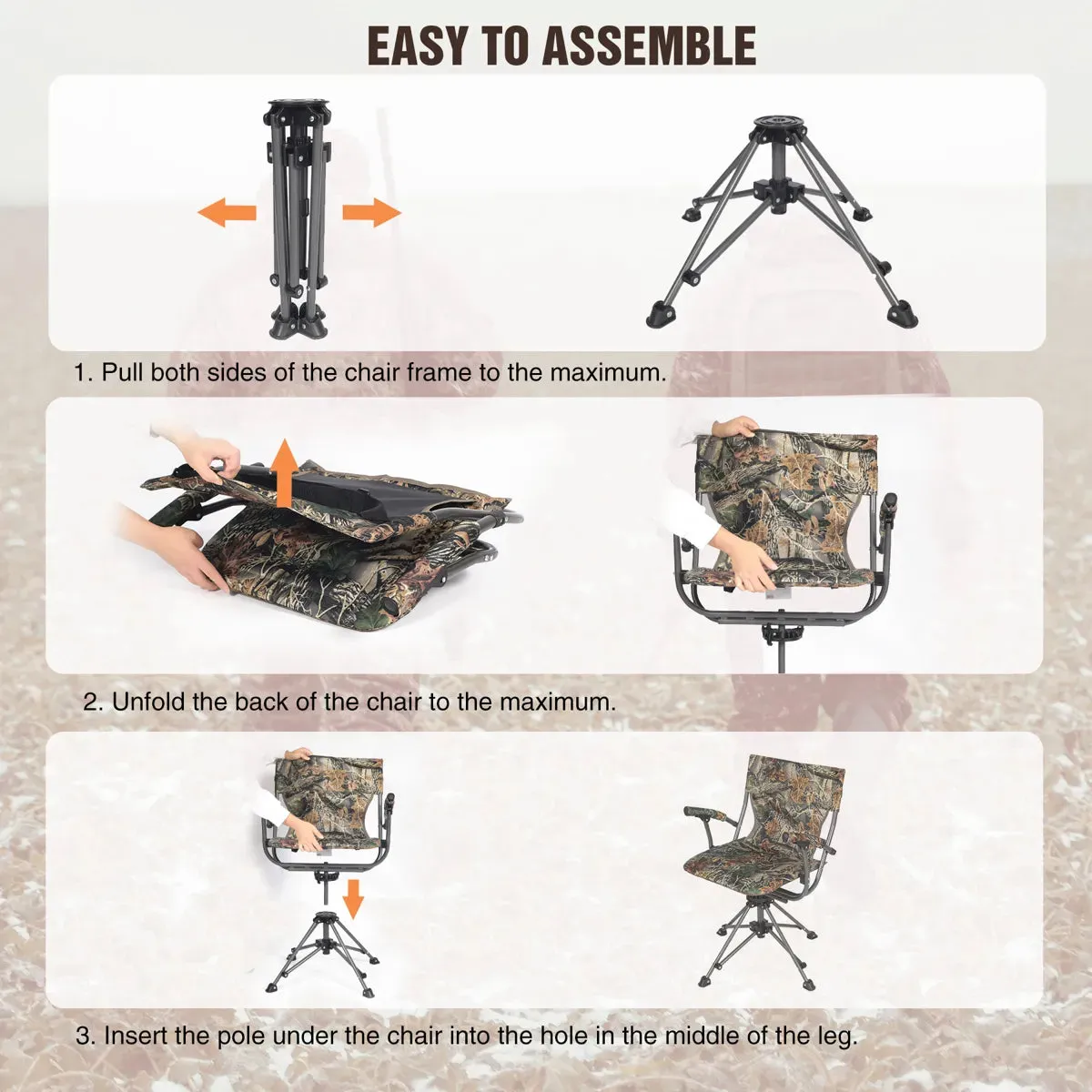 REDCAMP 360 Degree Swivel Hunting Chair for Blinds