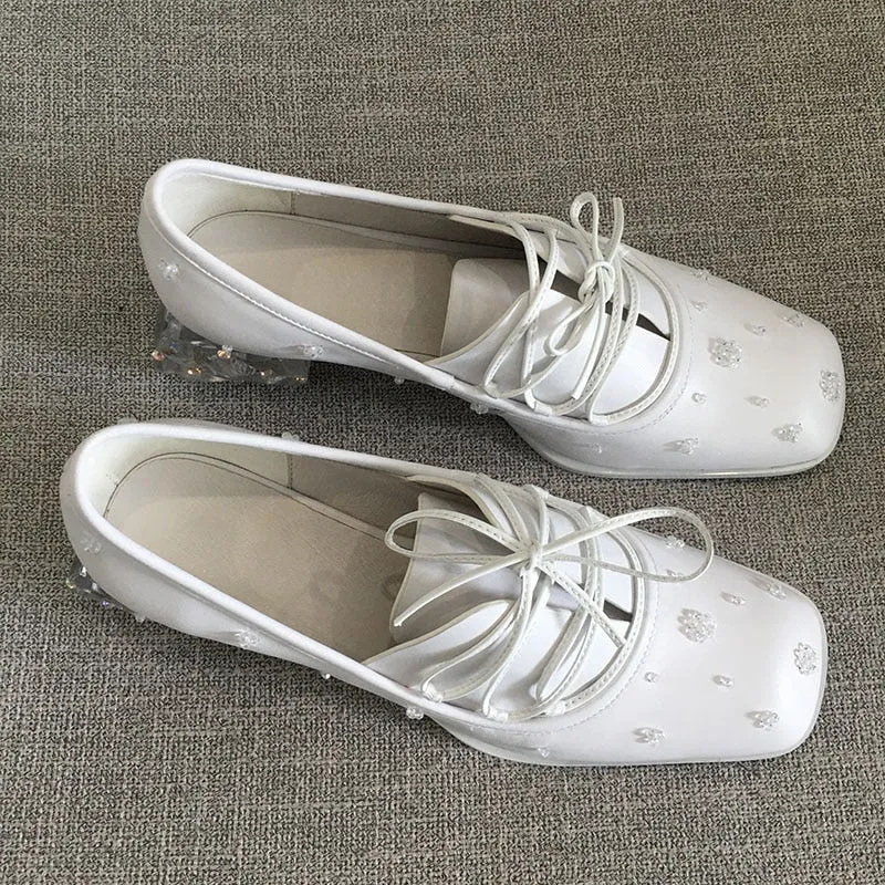 Retro String Bead Loafers woman 2021