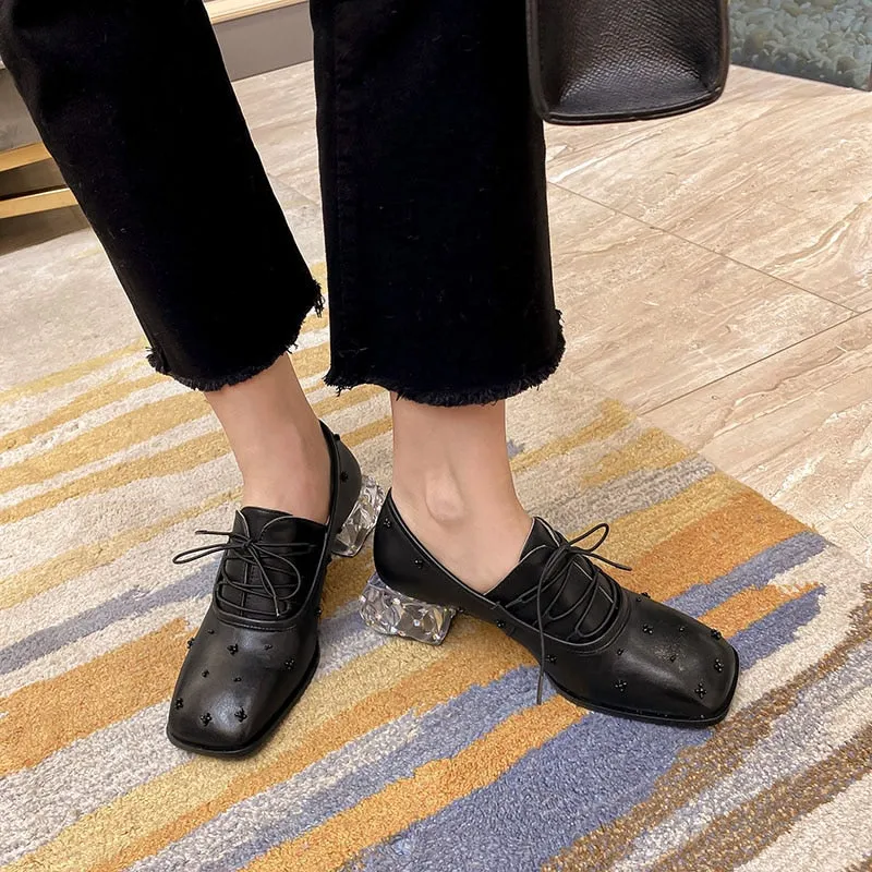 Retro String Bead Loafers woman 2021