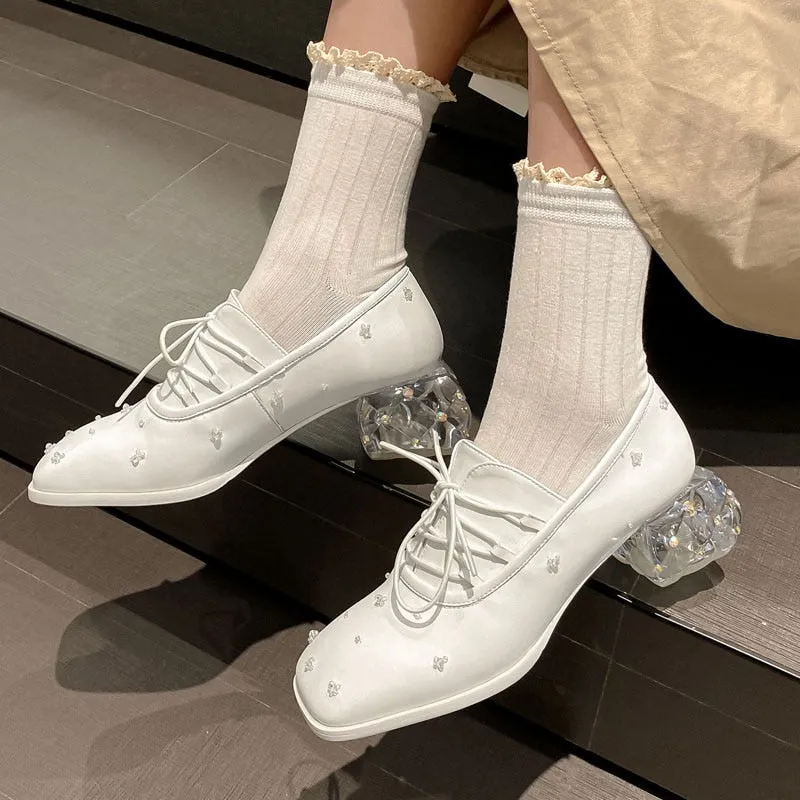 Retro String Bead Loafers woman 2021