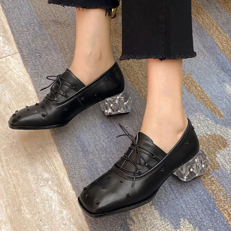 Retro String Bead Loafers woman 2021
