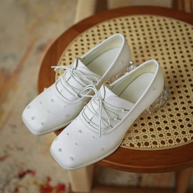 Retro String Bead Loafers woman 2021