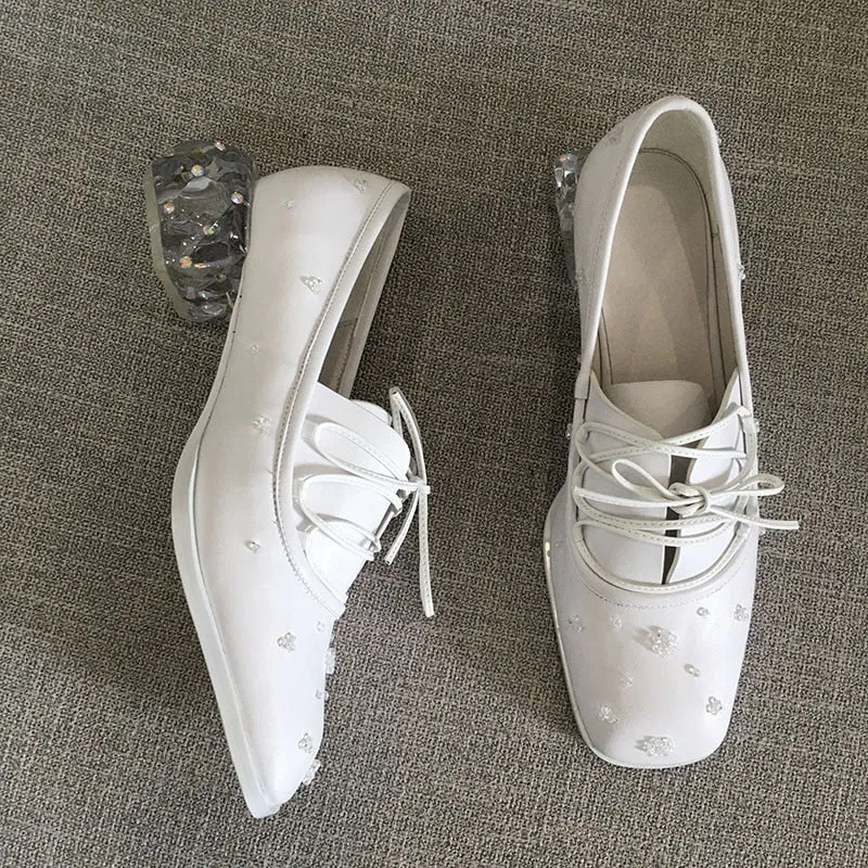 Retro String Bead Loafers woman 2021